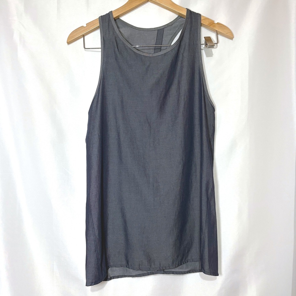 Lululemon Open Back Racerback Tank Top Chambray Blue Gray Activewear